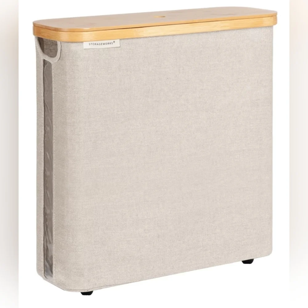 NWOT**Large Toilet Paper Storage with Bamboo Lid, Toilet Paper Holder.